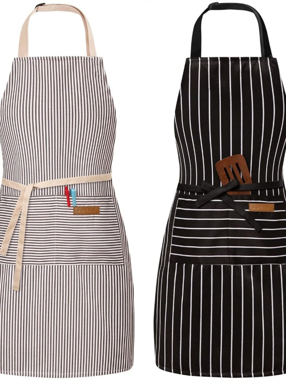 2 Pack Adjustable Bib Apron with 2 Pockets Chef Cooking Kitchen Restaurant Apron